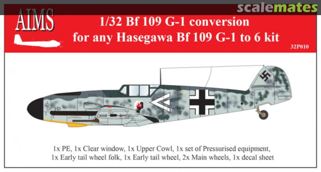 Boxart Messerschmitt Bf 109G-1 conversion 32P010 AIMS Boxart Messerschmitt Bf 109G-1 conversion 32P010 AIMS