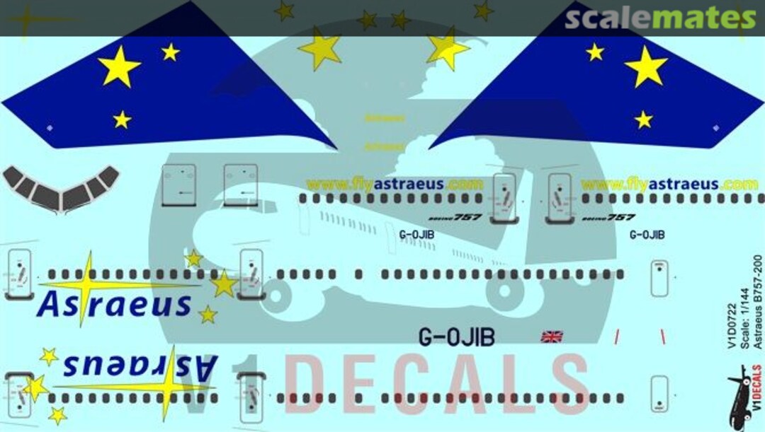 Boxart Astraeus Boeing 757-200 V1D0722-144 V1 Decals