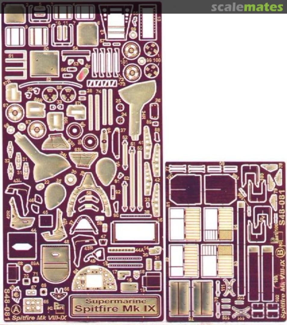 Boxart Spitfire Mk.VIII / IX S48-081 Part Boxart Spitfire Mk.VIII / IX S48-081 Part