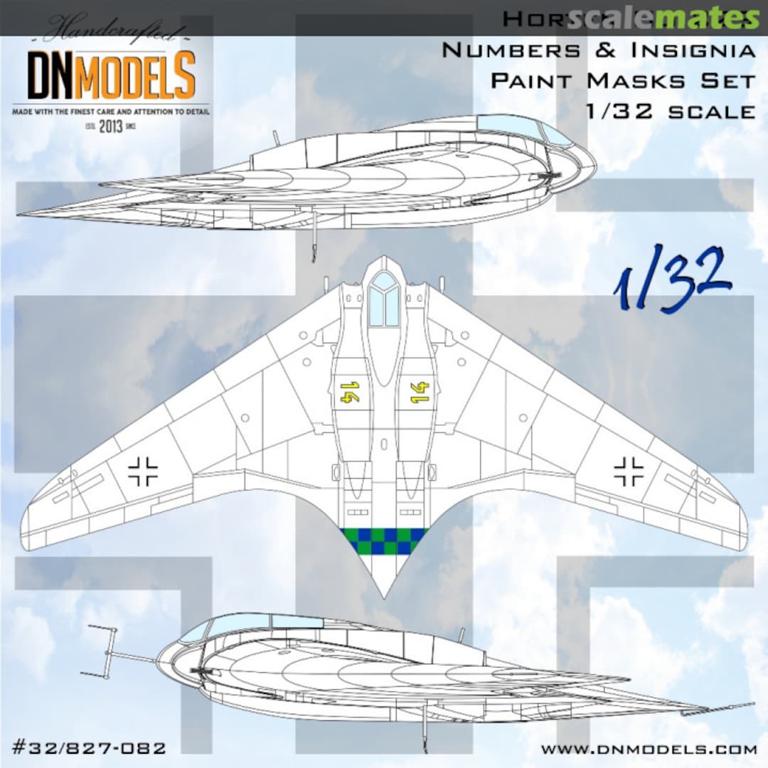 Boxart Horten Ho 229 Insignia & Numbers Paint Masks Set 32/827-082 DN Models Boxart Horten Ho 229 Insignia & Numbers Paint Masks Set 32/827-082 DN Models