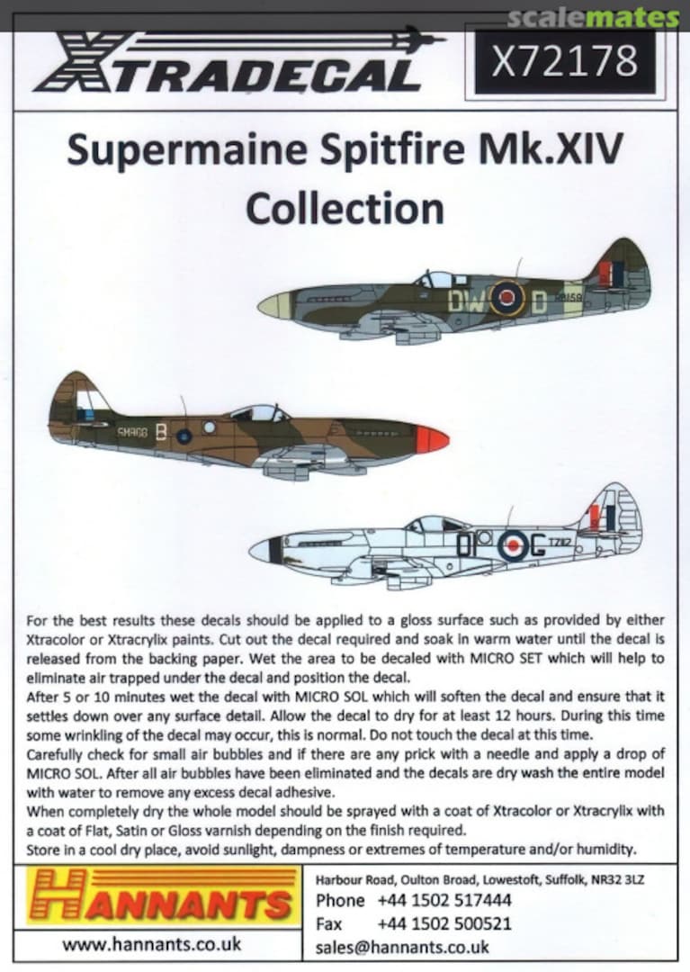 Boxart Supermarine Spitfire Mk.XIV X72178 Xtradecal Boxart Supermarine Spitfire Mk.XIV X72178 Xtradecal