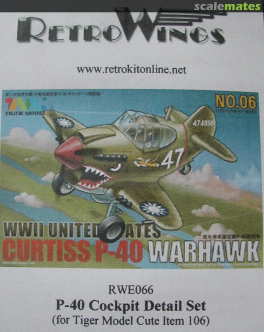 Boxart P-40 Cockpit Detail Set RWE066 RetroWings