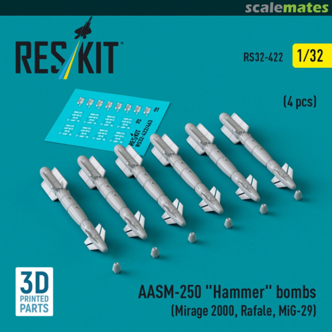 Boxart AASM-250 Hammer bombs (6 pcs) RS32-0422 ResKit Boxart AASM-250 Hammer bombs (6 pcs) RS32-0422 ResKit
