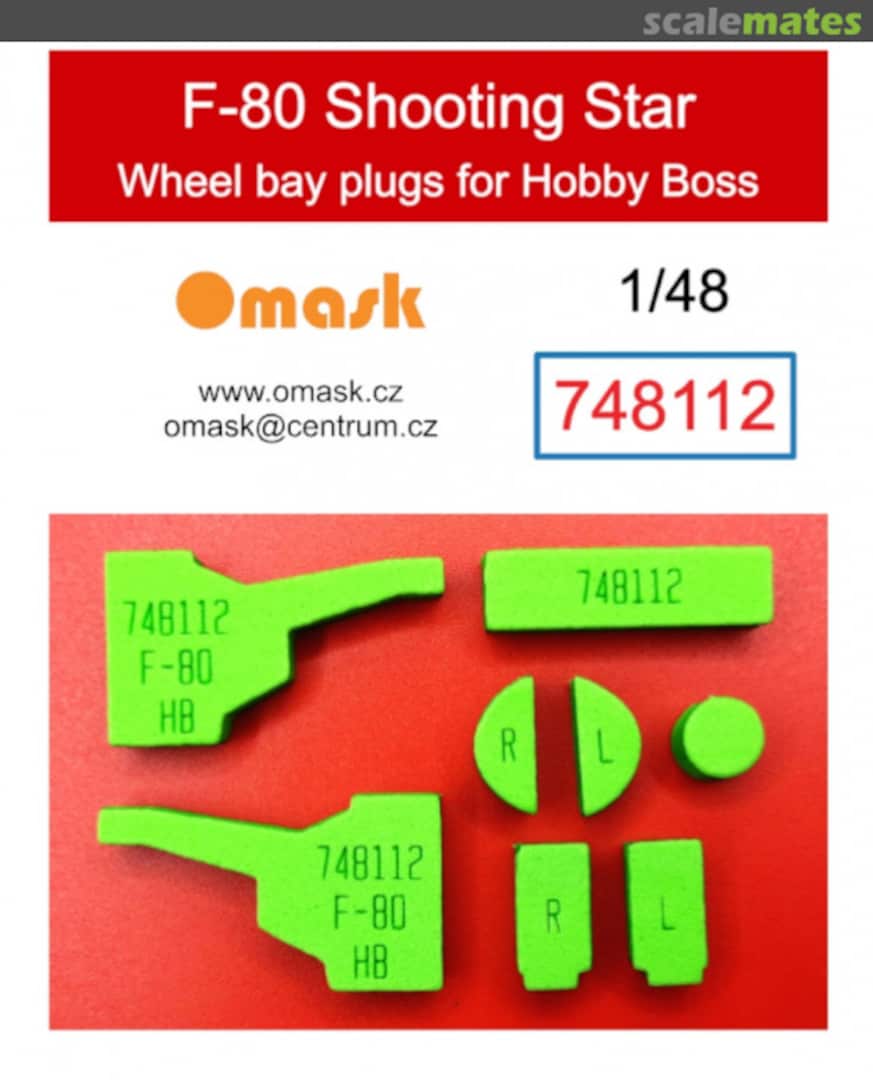 Boxart F-80 Shooting Star wheel bay plugs 748112 Omask Boxart F-80 Shooting Star wheel bay plugs 748112 Omask
