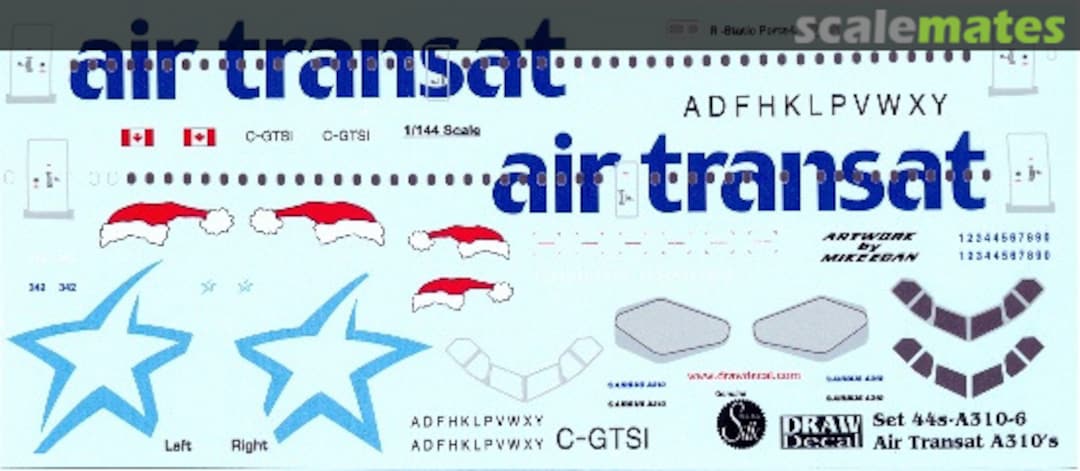 Boxart Airbus A310-308 44s-A310-6 Draw Decal