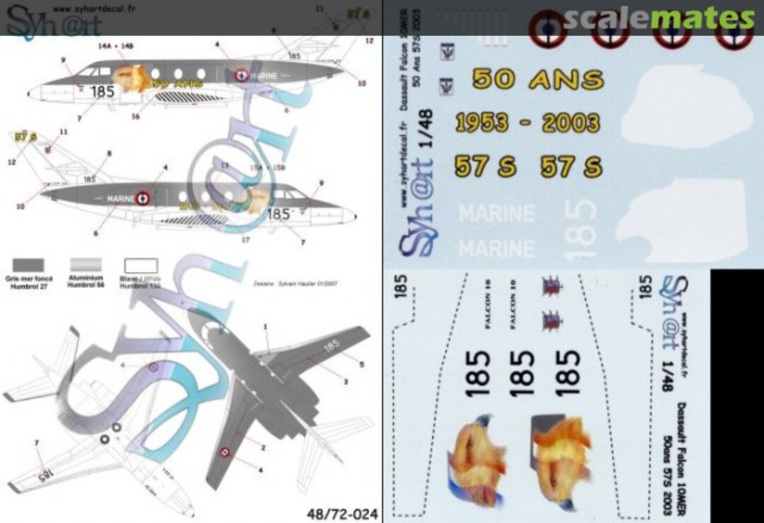 Boxart Dassault Falcon 10 72-024 Syhart