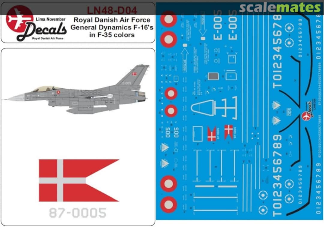 Boxart Generar Dynamics F-16 - New F-35 Scheme LN48-D04 Lima November Decals