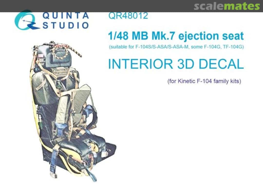 Boxart MB Mk.7 Ejection Seat interior 3D decals QR48012 Quinta Studio