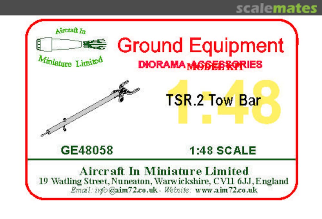 Boxart TSR.2 Towbar GE48058 Aircraft In Miniature Ltd Boxart TSR.2 Towbar GE48058 Aircraft In Miniature Ltd