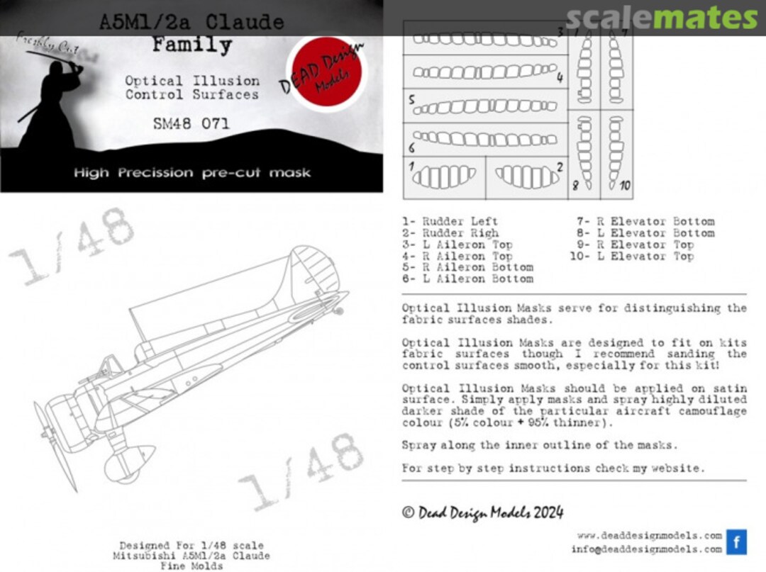 Boxart A5M1/2a Claude Family Optical Illusion, Control Surfaces SM48071 DEAD Design Models Boxart A5M1/2a Claude Family Optical Illusion, Control Surfaces SM48071 DEAD Design Models