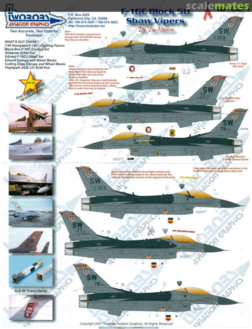 Boxart F-16C Block 50 Shaw Vipers 48-024 TwoBobs Aviation Graphics Boxart F-16C Block 50 Shaw Vipers 48-024 TwoBobs Aviation Graphics