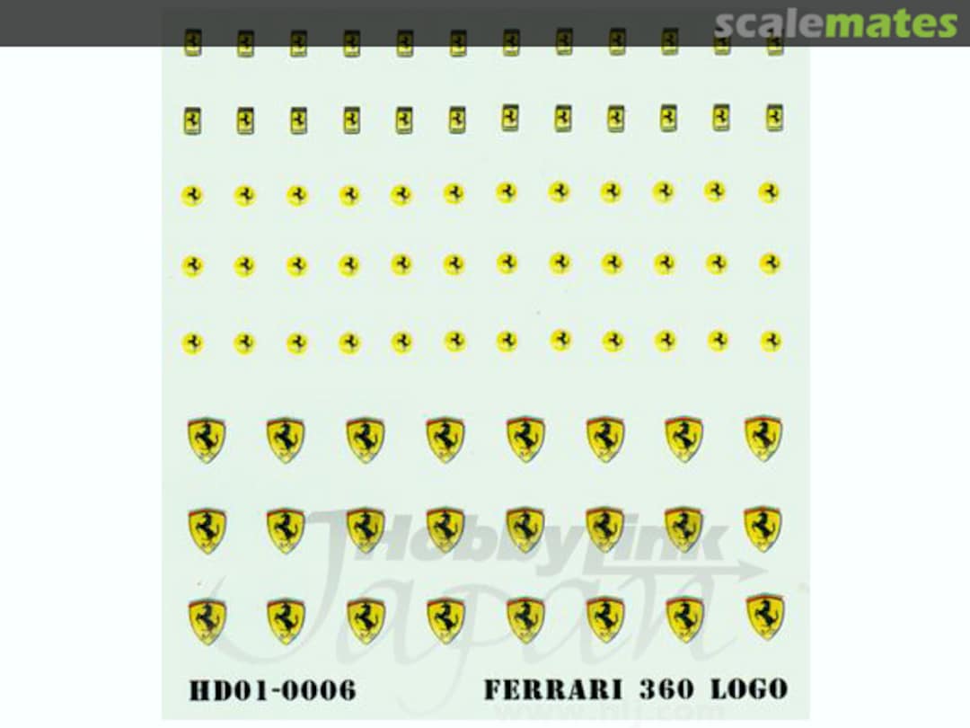 Boxart Ferrari 360 Emblem Stickers HD01-0006 Hobby Design Boxart Ferrari 360 Emblem Stickers HD01-0006 Hobby Design