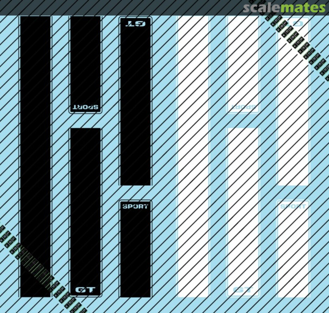 Boxart Dodge Dart GT Sport bands B/W decals 24017 KMP