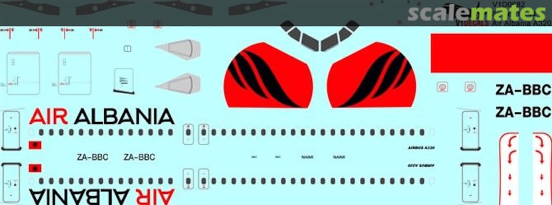 Boxart Air Albania Airbus A320 V1D0682-144 V1 Decals Boxart Air Albania Airbus A320 V1D0682-144 V1 Decals
