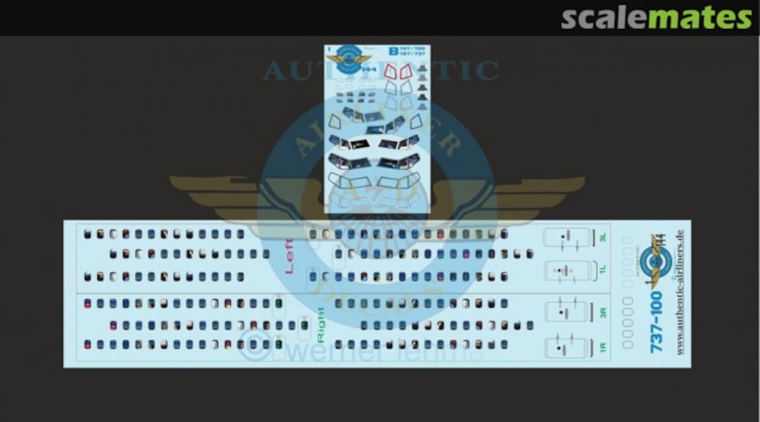 Boxart Cockpit and Cabin Windows B737-100 B737-100 Authentic Decals Boxart Cockpit and Cabin Windows B737-100 B737-100 Authentic Decals