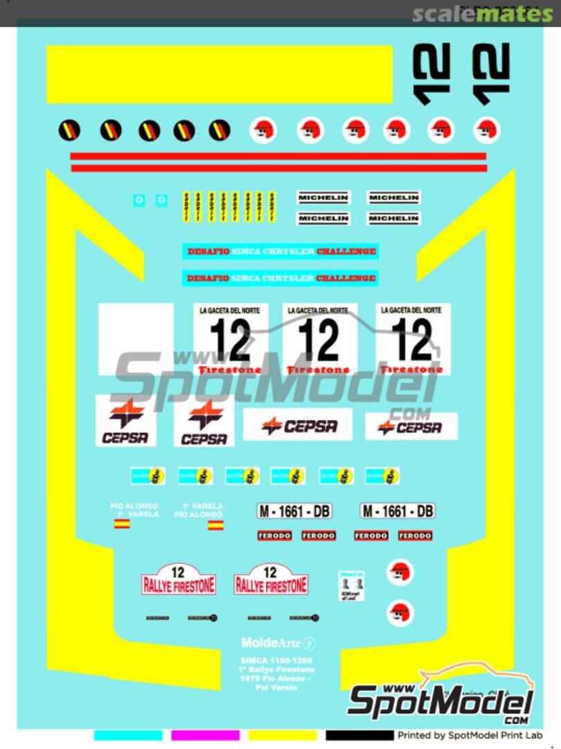 Boxart Simca 1100 1200 rally #12 PLB2-089064 Print Lab Decals Boxart Simca 1100 1200 rally #12 PLB2-089064 Print Lab Decals