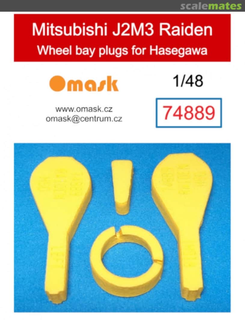 Boxart Mitsubishi J2M3 Raiden wheel bay plugs 74889 Omask Boxart Mitsubishi J2M3 Raiden wheel bay plugs 74889 Omask