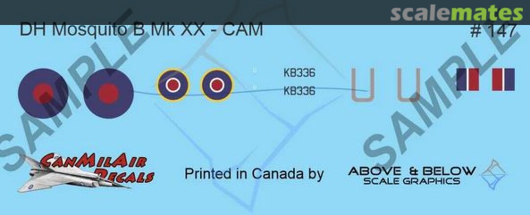 Boxart DeHavilland DH.98 B Mk.XX Mosquito 147 Above & Below Graphics