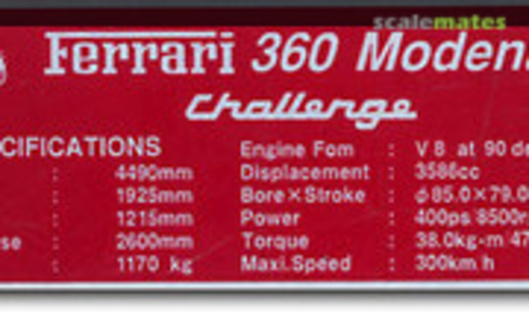 1:24 Ferrari 360 Modena Challenge Specification Plate (Acu-Stion ACS2406) ACS2406