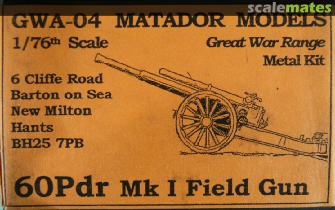 Boxart 60Pdr MkI Field Gun GWA-04 Matador Models Boxart 60Pdr MkI Field Gun GWA-04 Matador Models
