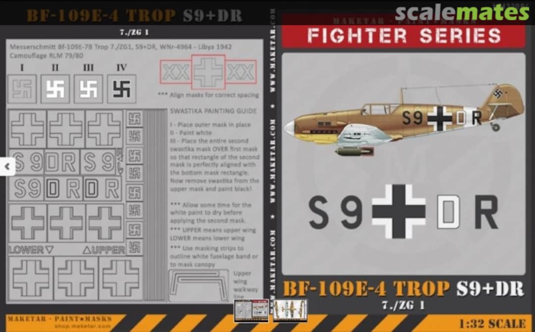 Boxart Messerschmitt Bf-109E-7B Trop S9+DR MM32084V Maketar Boxart Messerschmitt Bf-109E-7B Trop S9+DR MM32084V Maketar