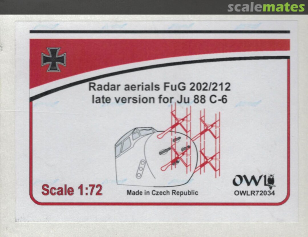 Boxart Radar aerials FuG 202/212 late version for Ju 88 C-6 OWLR72034 OWL Boxart Radar aerials FuG 202/212 late version for Ju 88 C-6 OWLR72034 OWL