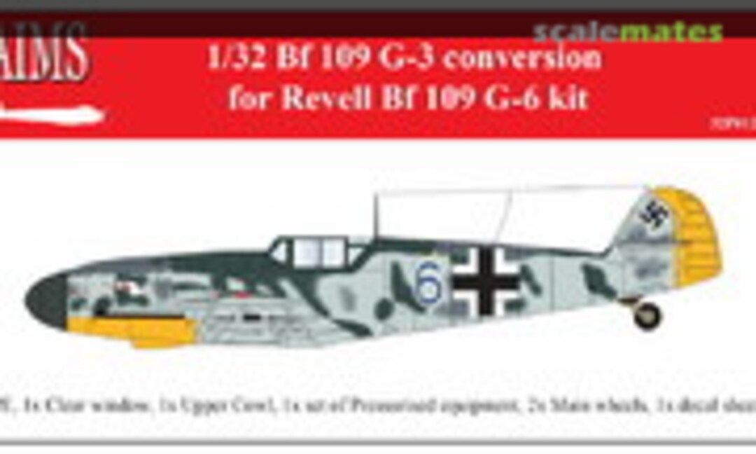 1:32 Messerschmitt Bf 109G-3 conversion (AIMS 32P012) 32P012
