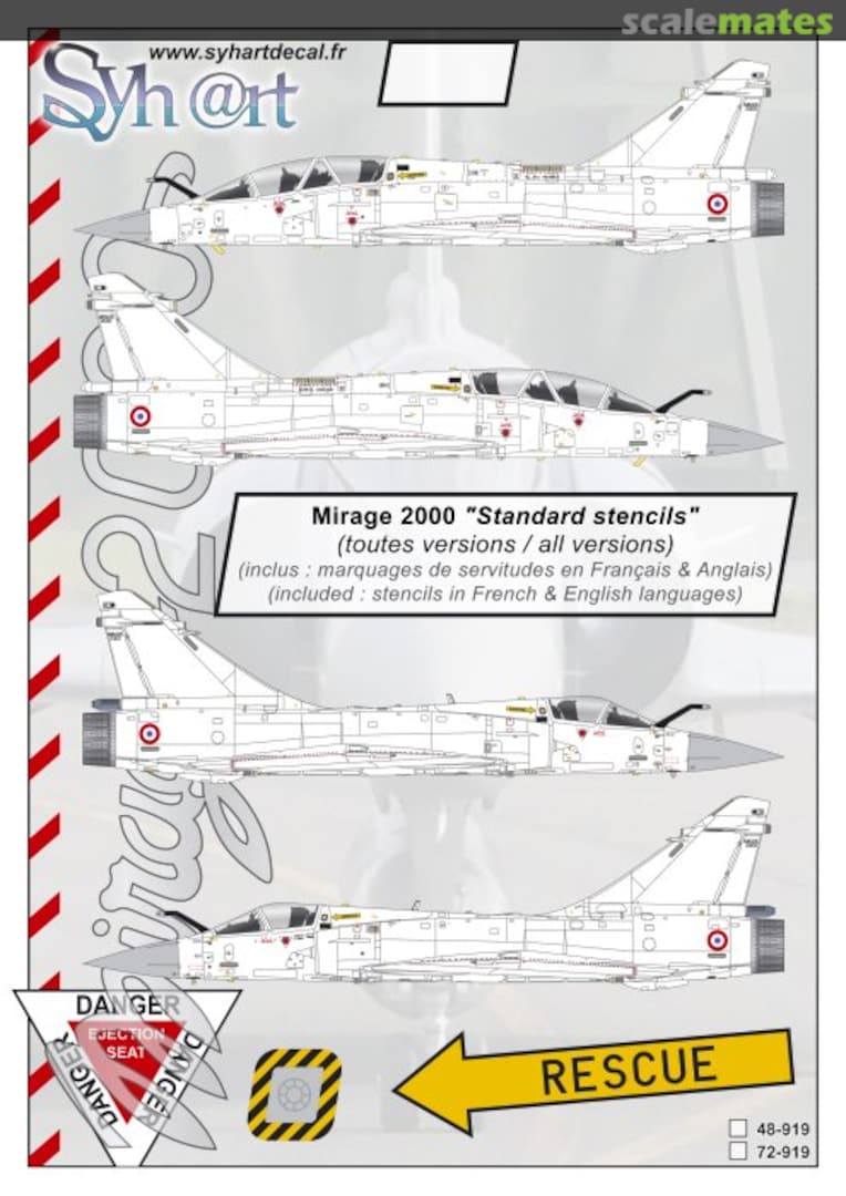 Boxart Mirage 2000 "Standard Stencils" 72-919 Syhart Boxart Mirage 2000 "Standard Stencils" 72-919 Syhart