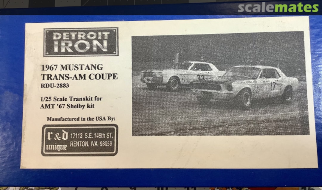 Boxart 1967 Mustang Trans Am Coupe RDU-2883 R & D Unique Boxart 1967 Mustang Trans Am Coupe RDU-2883 R & D Unique