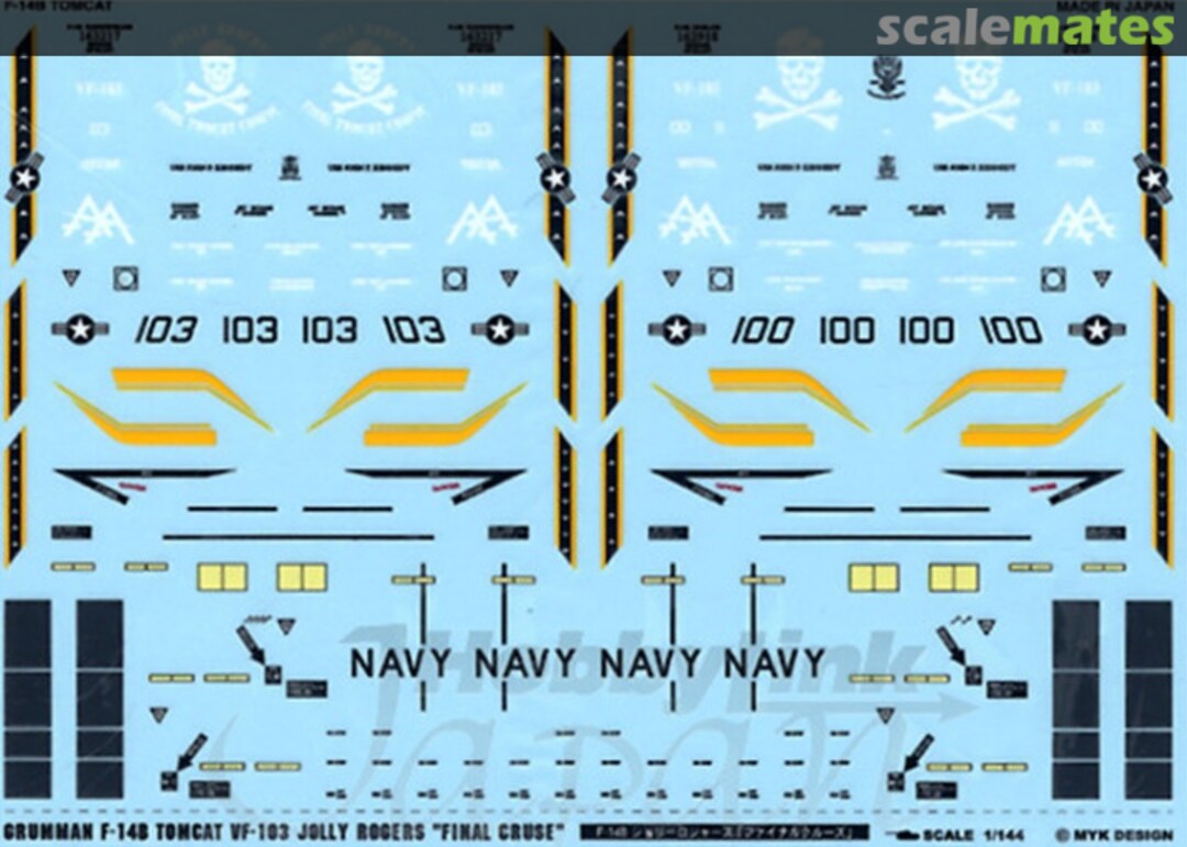 Boxart F-14B Tomcat Jolly Rogers Final Cruise Decal 06180 MYK Design Boxart F-14B Tomcat Jolly Rogers Final Cruise Decal 06180 MYK Design