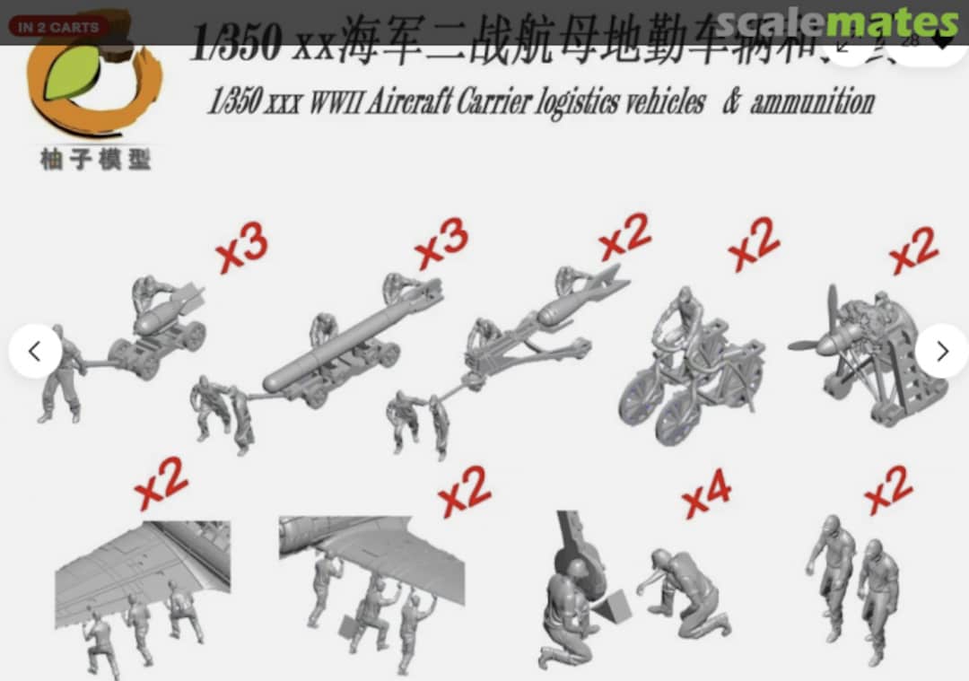 Boxart IJN Aircraft carrier Flight deck crew/vehicles/ammunition YZ35010 YZM Model