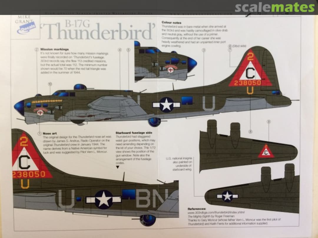 Boxart B-17G "Thunderbird" MG 72-039 Mike Grant Decals Boxart B-17G "Thunderbird" MG 72-039 Mike Grant Decals