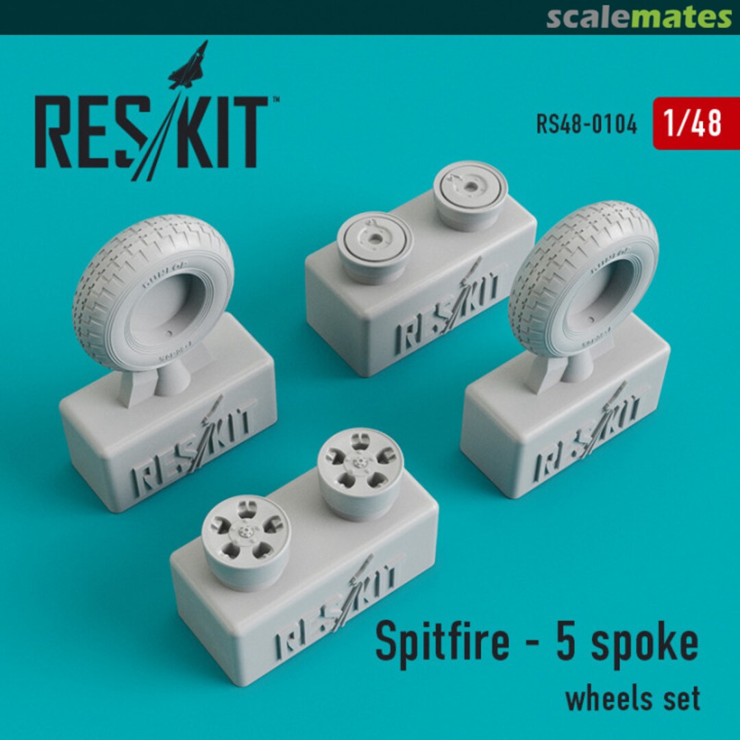 Boxart Spitfire - 5 spoke wheels set RS48-0104 ResKit Boxart Spitfire - 5 spoke wheels set RS48-0104 ResKit