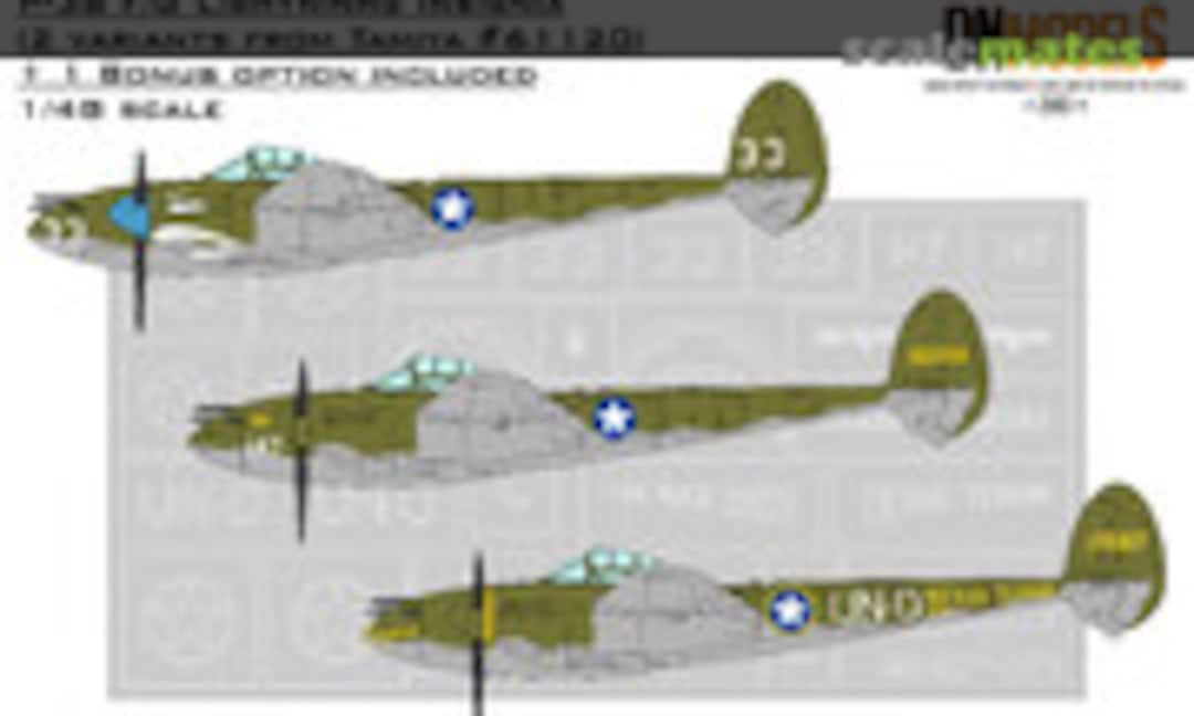 1:48 P-38 Lightning Insignia Paint Mask Set (for Tamiya kit) + Bonus Markings (DN Models 48/827-073) 48/827-073