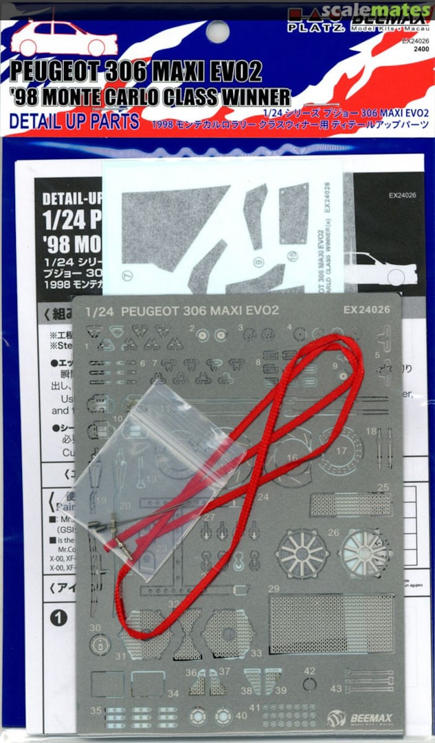 Boxart Peugeot 306 Maxi Evo 2 '98 Monte Carlo Class Winner EX24026 Beemax Model Kits Boxart Peugeot 306 Maxi Evo 2 '98 Monte Carlo Class Winner EX24026 Beemax Model Kits