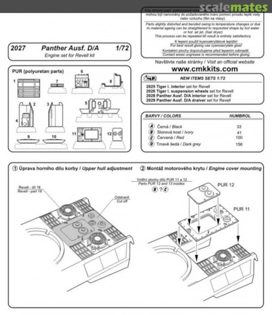 Boxart Panther Ausf.A/D engine set 2027 CMK Boxart Panther Ausf.A/D engine set 2027 CMK