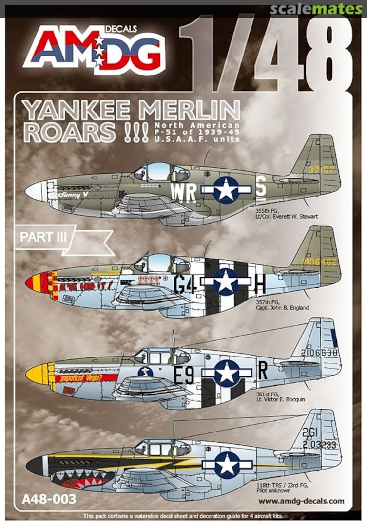Boxart Yankee Merlin Roars!!! A48-003 AMDG Decals Boxart Yankee Merlin Roars!!! A48-003 AMDG Decals