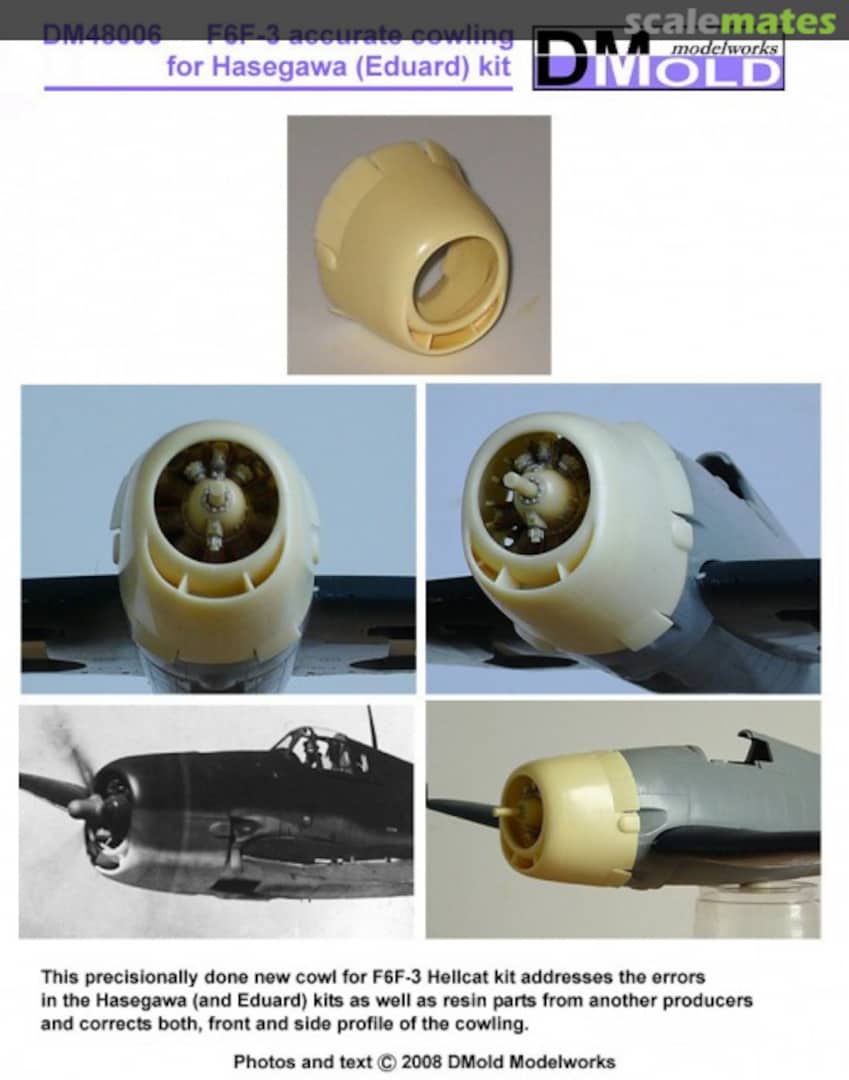Boxart F6F-3 Accurate Cowling DM48006 DMold Modelworks Boxart F6F-3 Accurate Cowling DM48006 DMold Modelworks