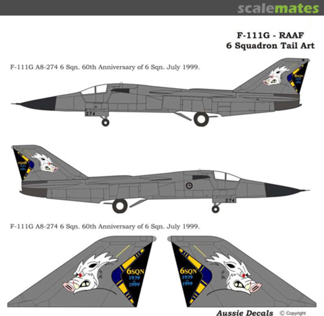 Boxart F-111G 6Sqn Tail Art A48032 Aussie Decals Boxart F-111G 6Sqn Tail Art A48032 Aussie Decals