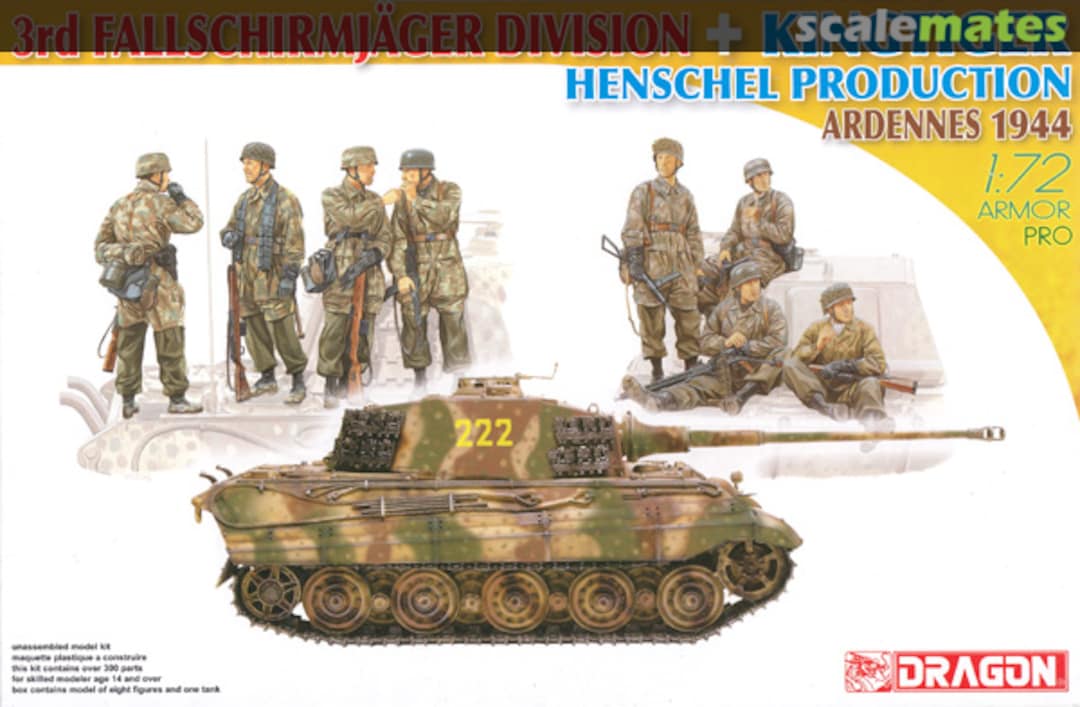 Boxart 3rd Fallschirmjäger Division + King Tiger Henschel Production 7400 Dragon Boxart 3rd Fallschirmjäger Division + King Tiger Henschel Production 7400 Dragon