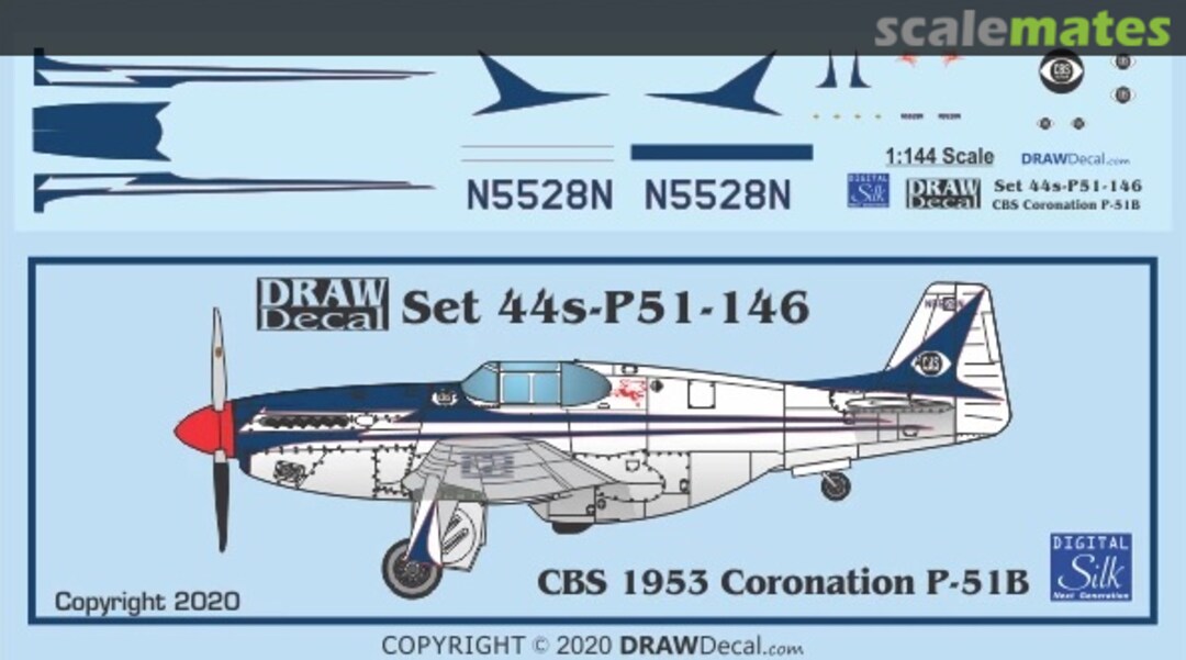 Boxart CBS 1953 Coronation P-51B 44-P51-146 Draw Decal Boxart CBS 1953 Coronation P-51B 44-P51-146 Draw Decal