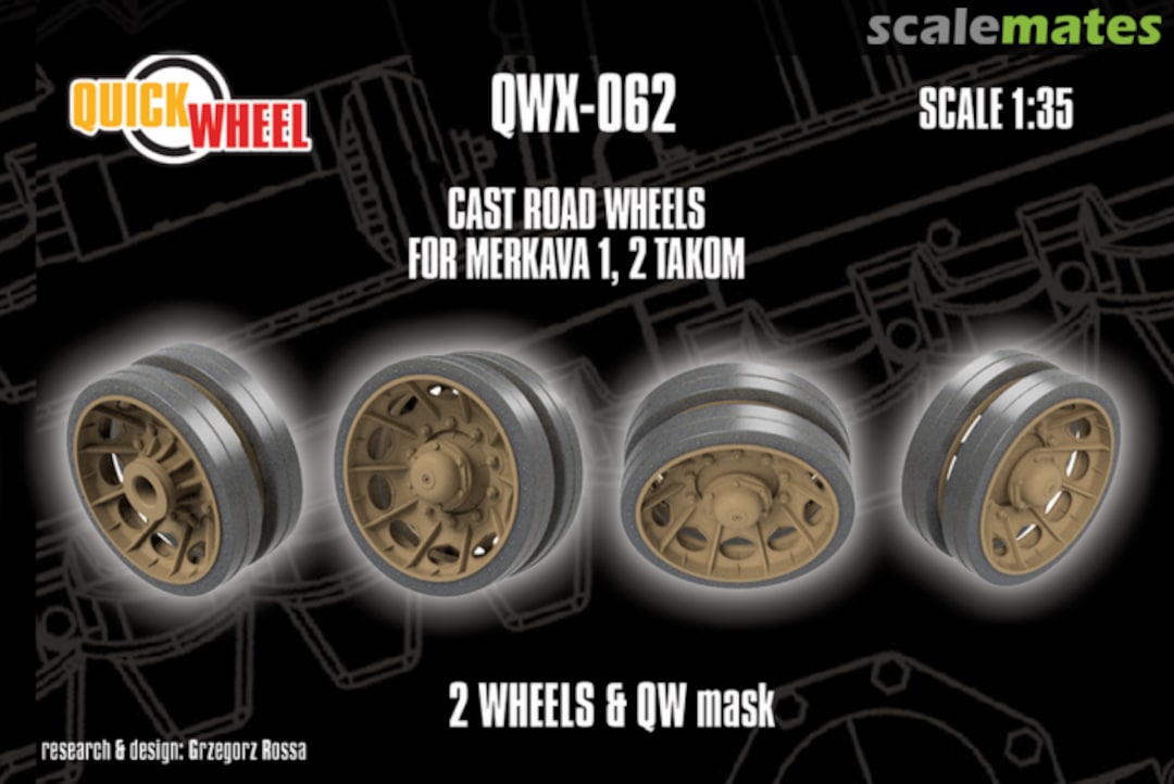 Boxart Merkava 1 / 2 Cast road wheels QWX-062 Quickwheel Boxart Merkava 1 / 2 Cast road wheels QWX-062 Quickwheel