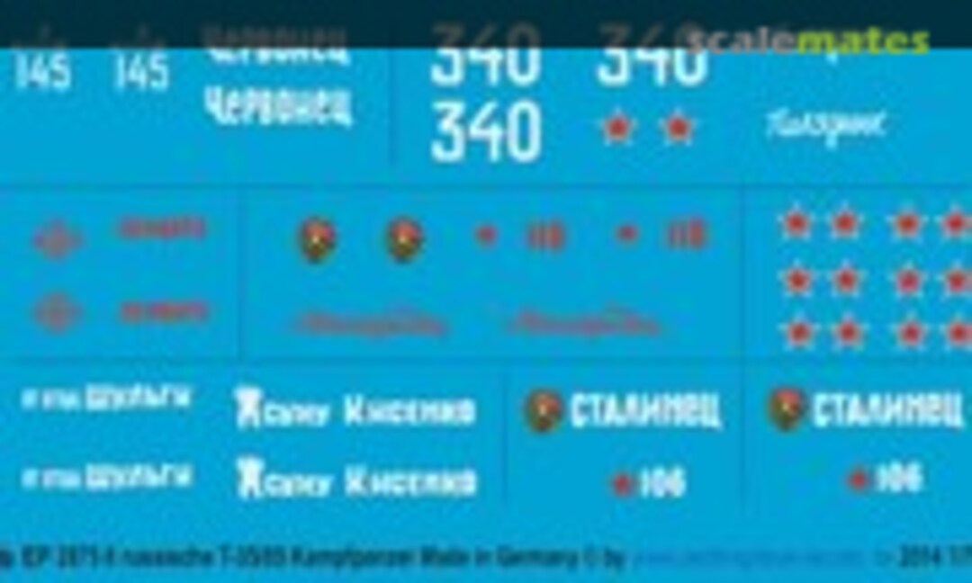 1:72 6 russische T 34/85 Panzer (Peddinghaus-Decals EP 2875) EP 2875