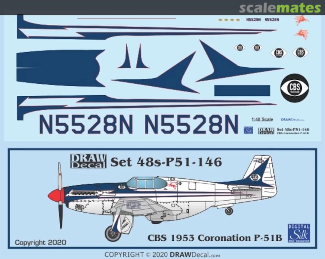 Boxart CBS 1953 Coronation P-51B 48-P51-146 Draw Decal Boxart CBS 1953 Coronation P-51B 48-P51-146 Draw Decal