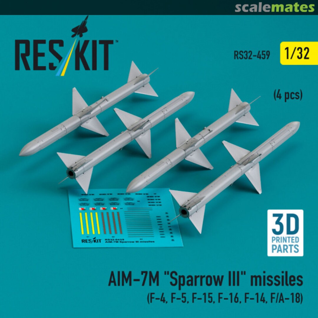 Boxart AIM-7M Sparrow III missiles (4 pcs ) RS32-0459 ResKit Boxart AIM-7M Sparrow III missiles (4 pcs ) RS32-0459 ResKit