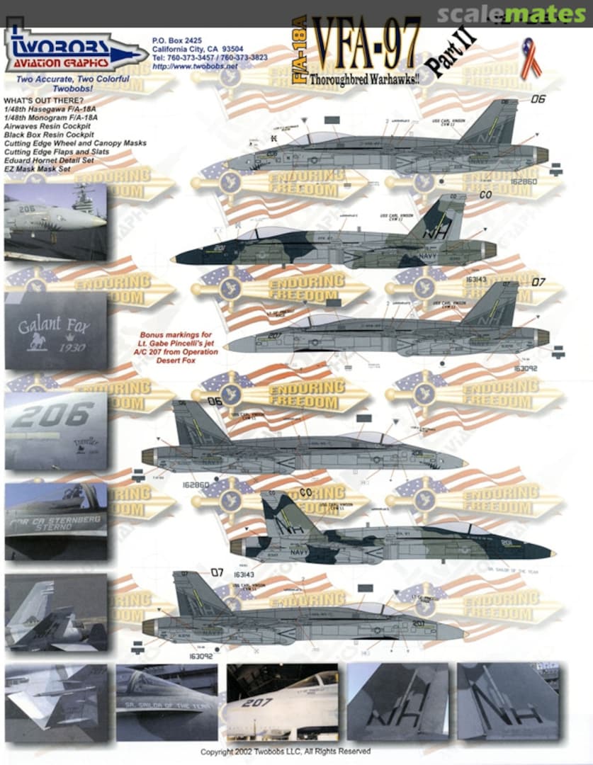 Boxart F/A-18A VFA-97 Thoroughbred Warhawks!! Part II 48-034 TwoBobs Aviation Graphics Boxart F/A-18A VFA-97 Thoroughbred Warhawks!! Part II 48-034 TwoBobs Aviation Graphics