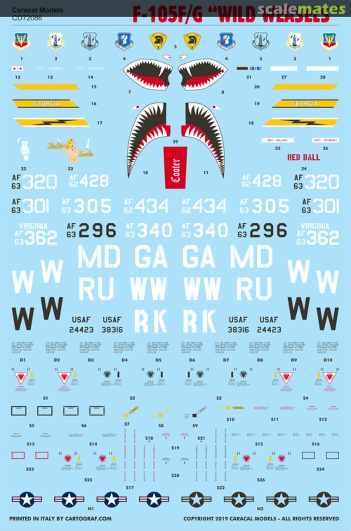 Boxart F-105F/G "Wild Weasels" CD72086 Caracal Models