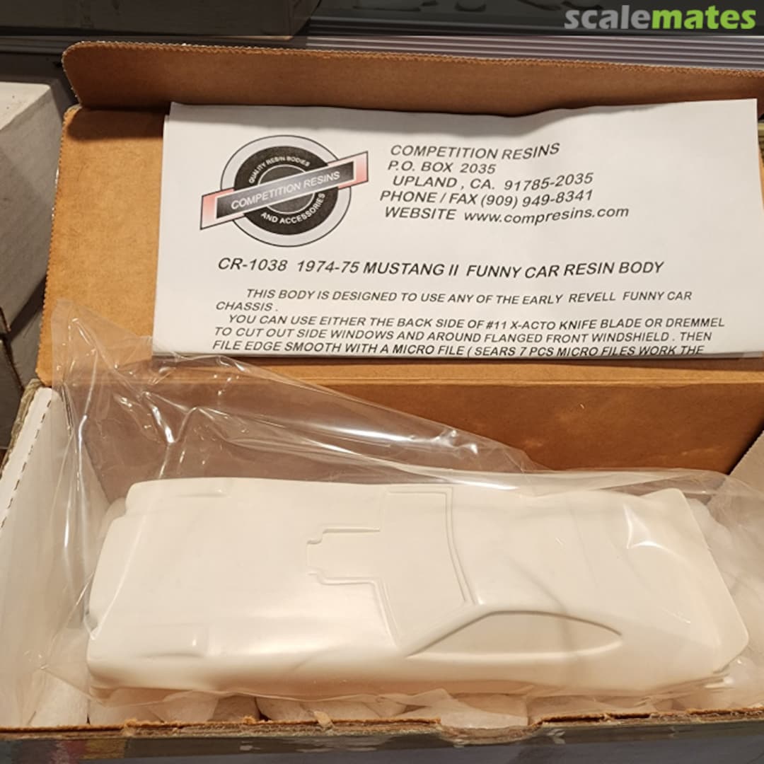 Boxart Mustang II Funny Car Resin Body CR-1038 Competition Resins Boxart Mustang II Funny Car Resin Body CR-1038 Competition Resins