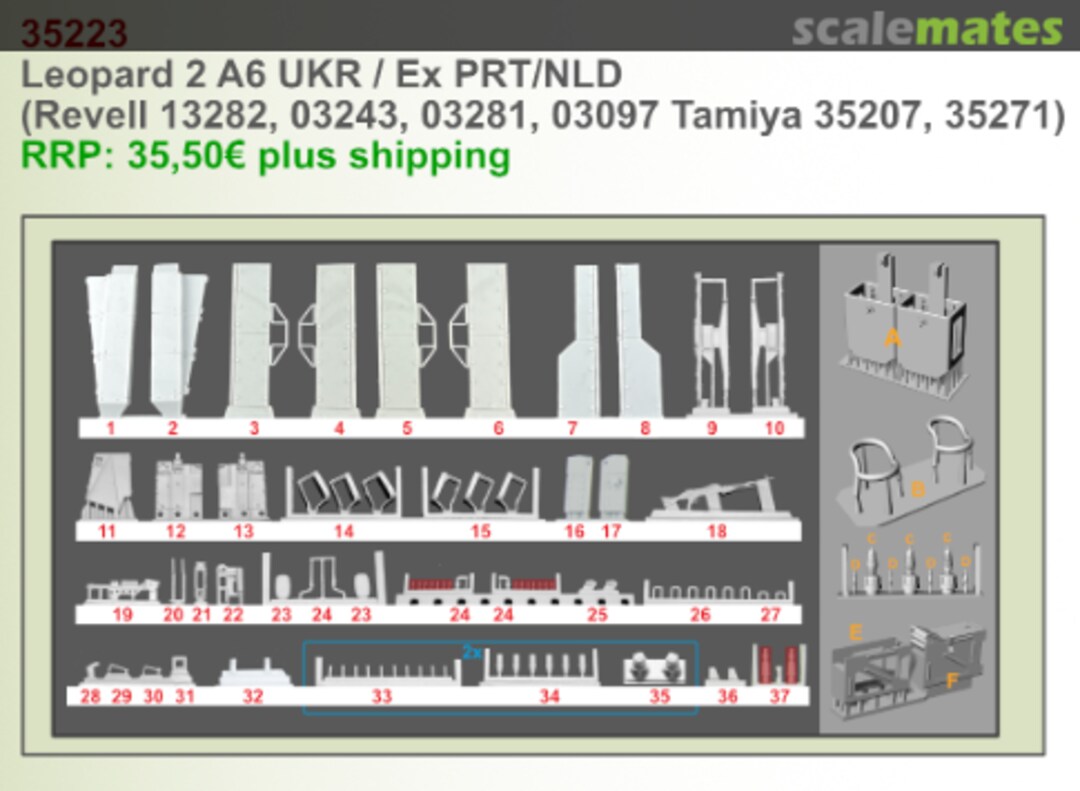 Boxart Leopard 2 A6 UKR / Ex PRT/NLD conversion set 35223 Perfect Scale Modellbau