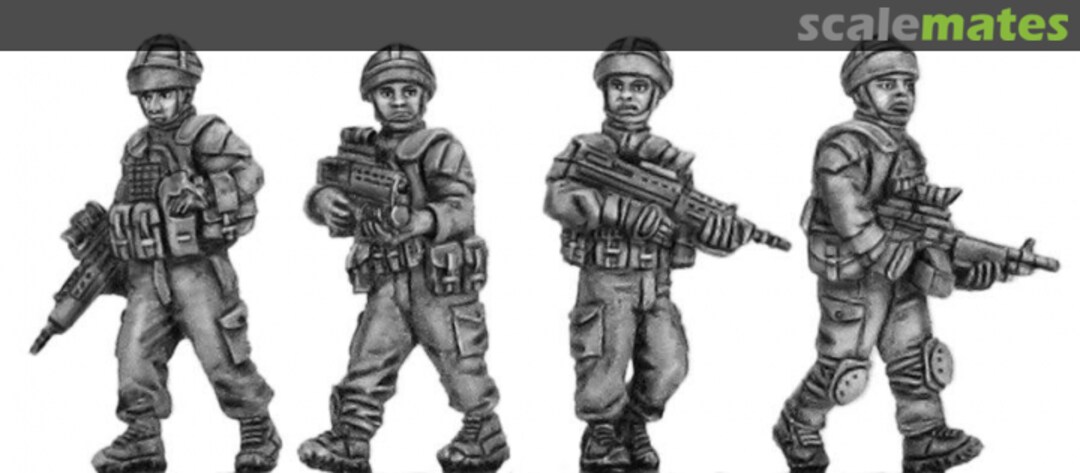 Boxart British patrolling, helmet - four figure set 100MOD402 Eureka Miniatures 